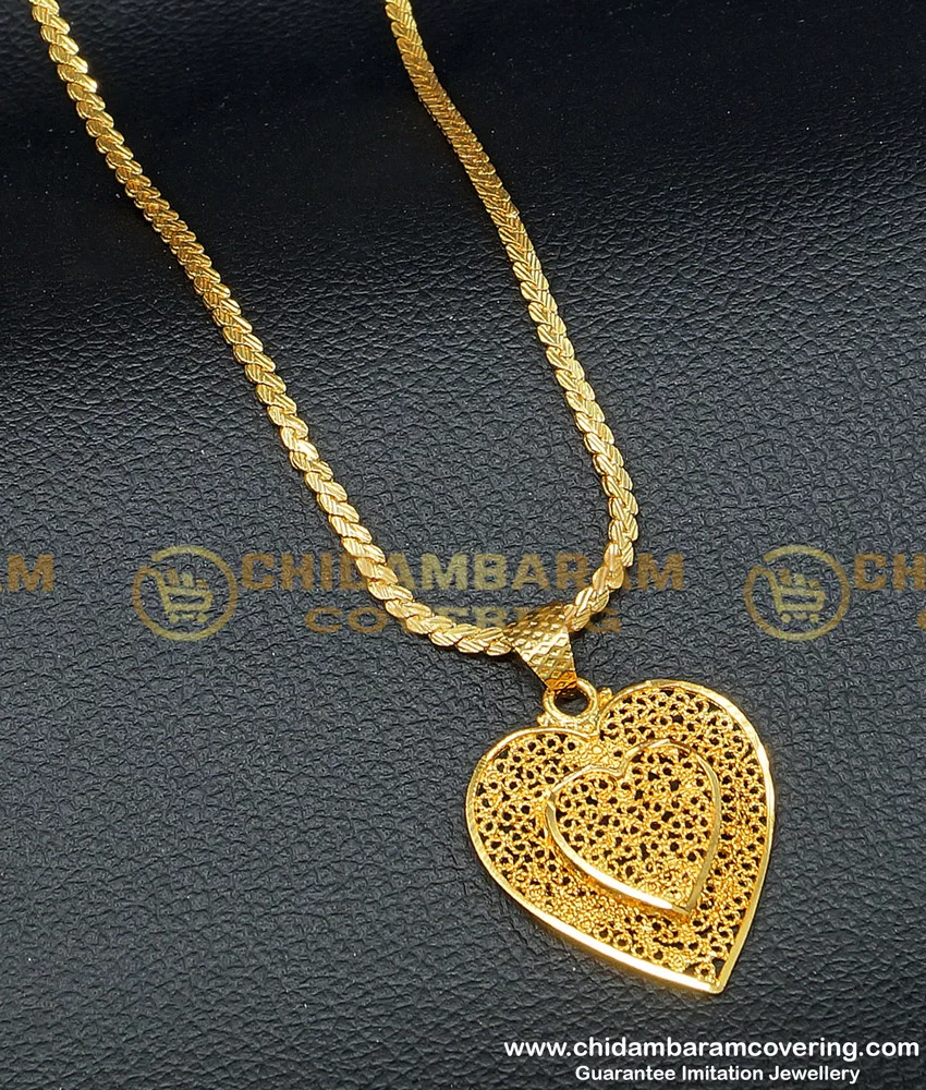 Heart shape gold on sale chain